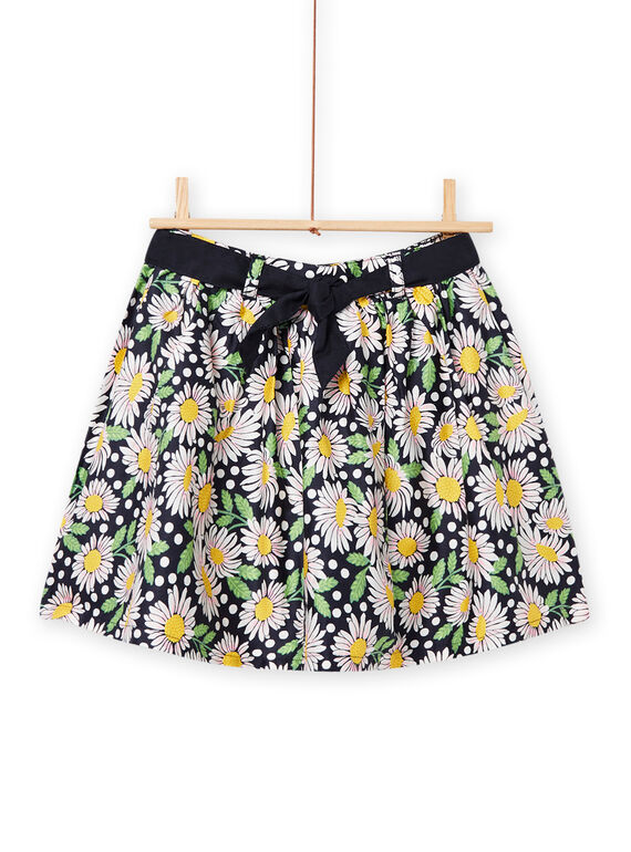 Falda negra con estampado floral para niña NASOJUP2 / 22S901Q2JUPC243