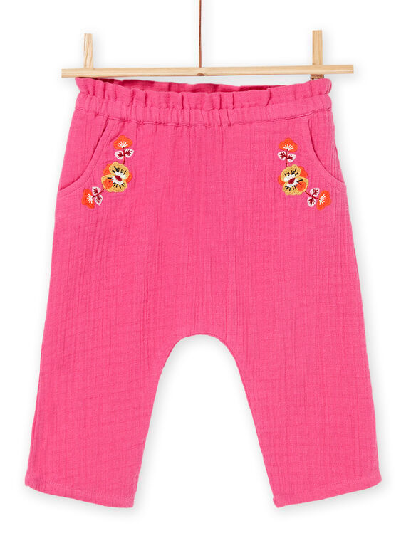Pantalón rosa con bordados de flores RIJUNPAN / 23SG09U1PANF507