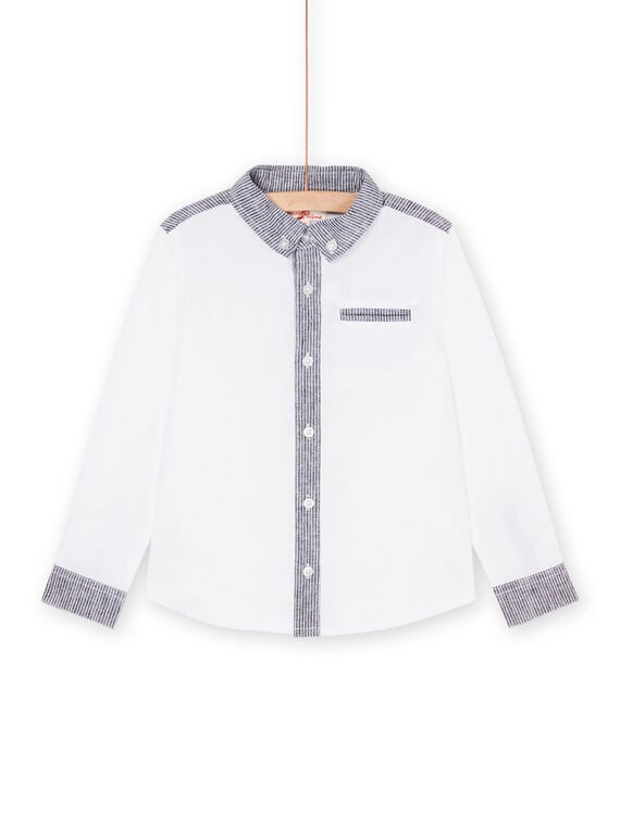 Camisa blanca de lino y corbata extraíble ROBLECHEM2 / 23S90232CHM000