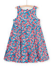 Vestido largo azul y rosa con estampado de flores RABLEROB1 / 23S90133ROB001