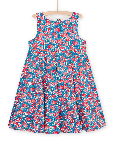 Vestido largo azul y rosa con estampado de flores RABLEROB1 / 23S90133ROB001
