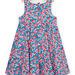 Vestido largo azul y rosa con estampado de flores