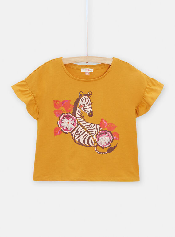 Camiseta de color amarillo con estampado de cebra para niña TALITI3 / 24S901T2TMC107