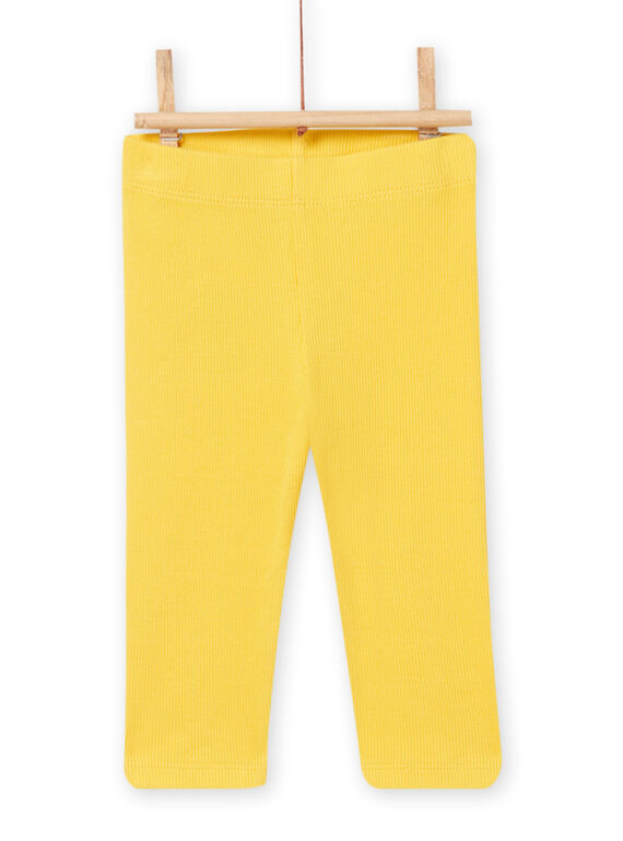 Leggings de canalé amarillo, para bebé niña NYIJOLEG3 / 22SI0962CALB105