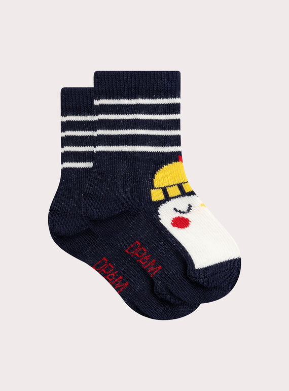 Calcetines a rayas con estampado de pingüino para bebé  VYUJOCHO4 / 24WI10H3SOQC204