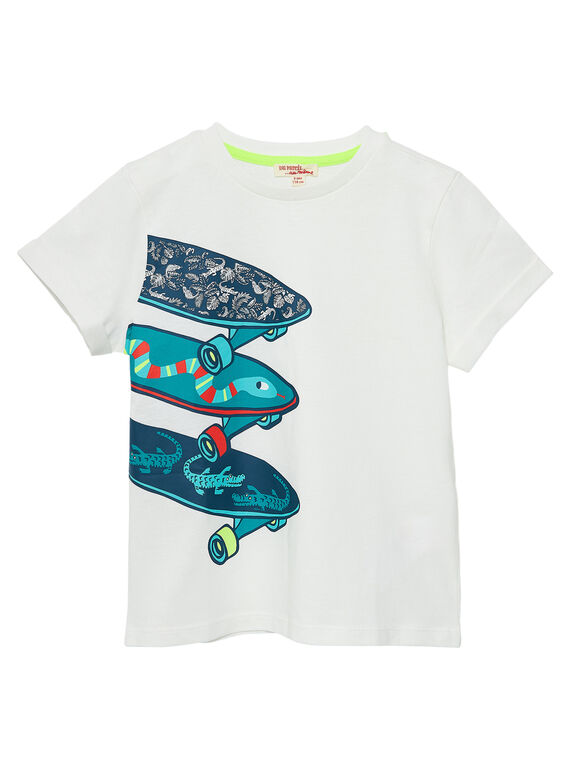 Camiseta de color crudo con estampado de skates JOCLOTI / 20S90211TMC003