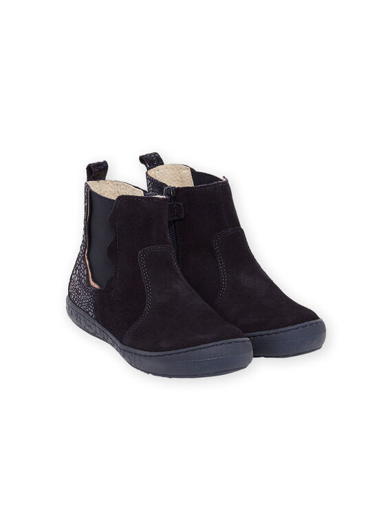 Chelsea boots de piel de serraje azul marino con detalles de fantasía detrás PABOOTSTAR / 22XK3581D0D070