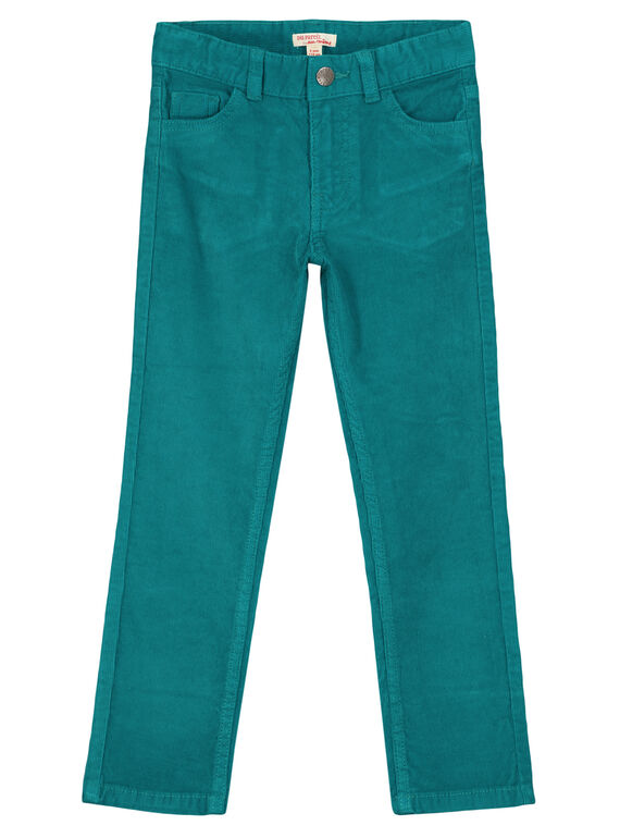 Pantalón regular-fit de pana de color azul pato GOJOPAVEL5 / 19W902L2D2BG617