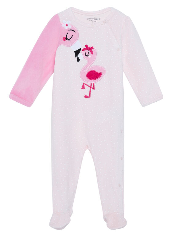 Pelele de terciopelo de color rosa para bebé niña JEFIGREFLAM / 20SH13C2GRED310