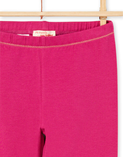 Leggings de color rosa oscuro con detalles dorados para niña MYAJOLEG3 / 21WI0111CALD312