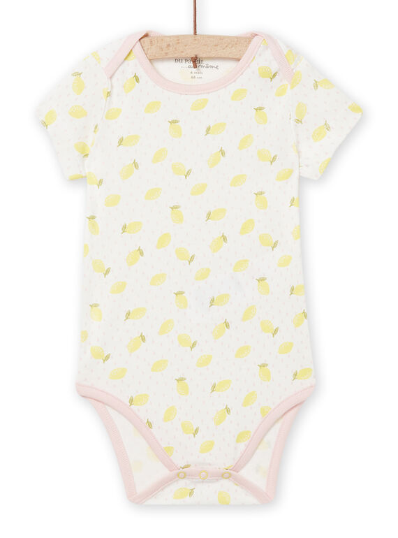 Body de color crudo con lunares y estampado de limón para bebé niña NEFIBODCIT / 22SH13I8BDL001