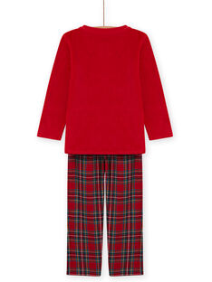 Pijama rojo de terciopelo con estampado de fantasía de Navidad para niño MEGOPYJNOANI / 21WH12F1PYJ505