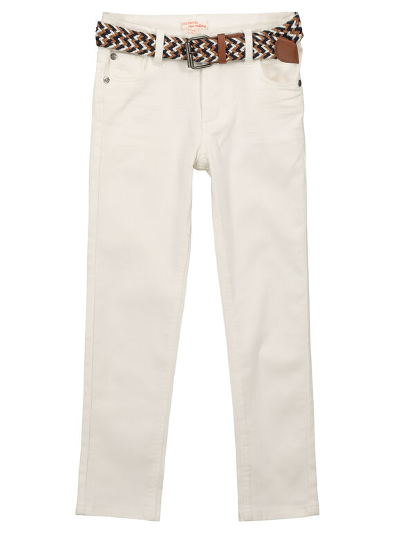 Vaquero de color blanco con cinturón para niño FOJOUPAN1 / 19S902T1PAN000