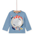 Camiseta azul con estampado de dragón astronauta para bebé niño MUPLATEE1 / 21WG10O2TML216