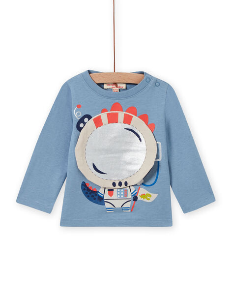 Camiseta azul con estampado de dragón astronauta para bebé niño MUPLATEE1 / 21WG10O2TML216