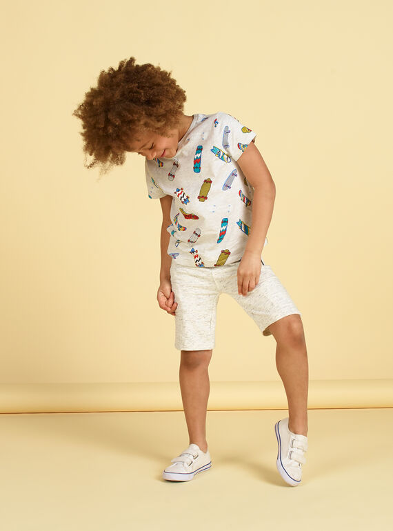 Camiseta gris jaspeado y azul - Niño LOPOETI1 / 21S902Y2TMCJ920