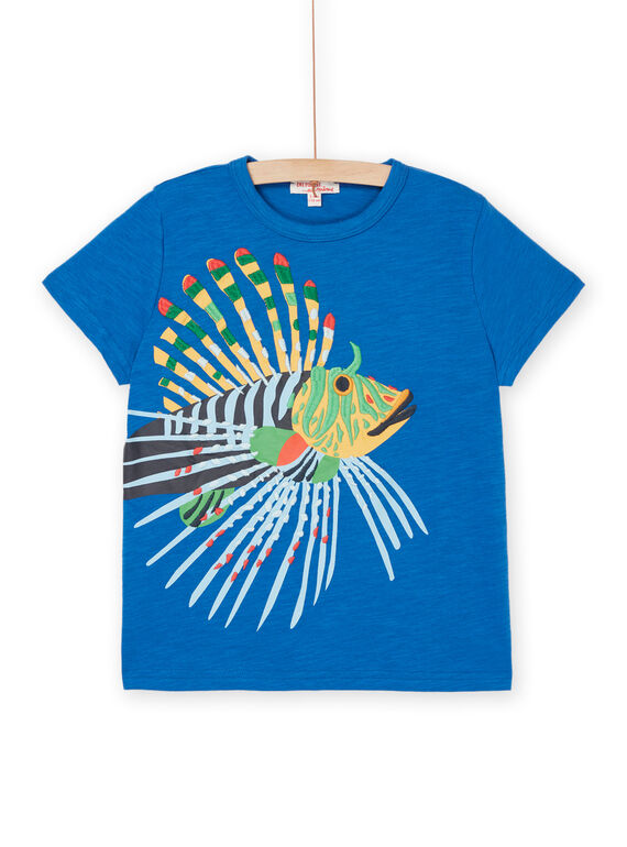 Camiseta azul con dibujo de pez ROPOPTI2 / 23S902X1TMC208