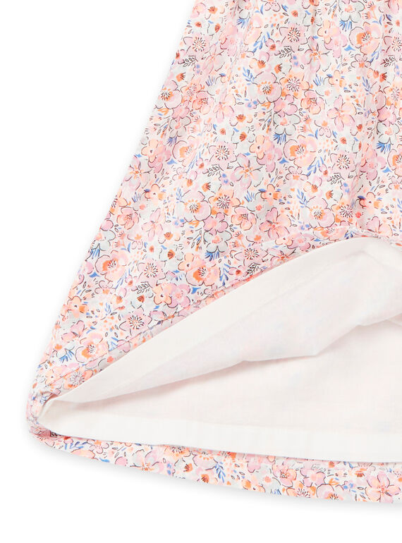 Vestido de gasa de algodón con estampado floral para bebé niña NIMOROB2 / 22SG09N2ROB001