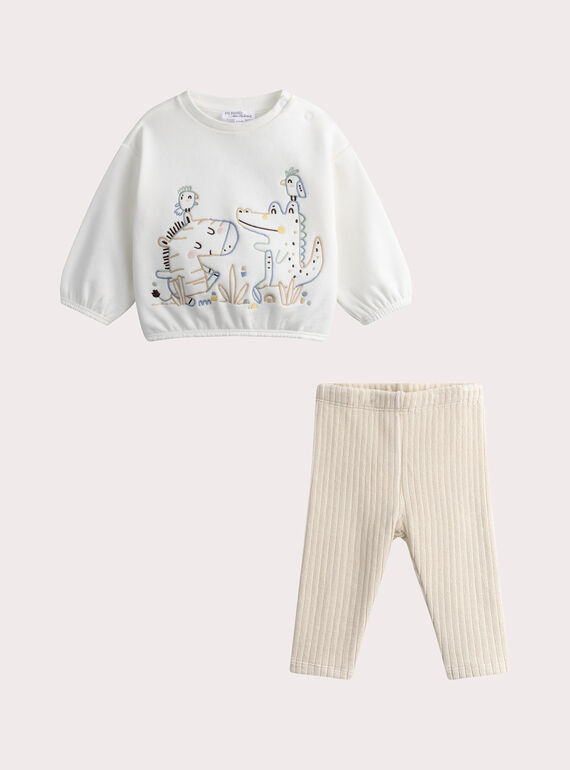 Newborns' sweatshirt and leggings set WOU1ENS2 / 25SF0471ENS005