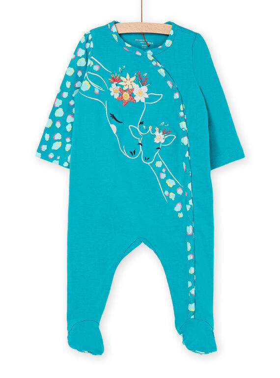 Pelele turquesa con estampado de jirafas REFIGREMAM / 23SH13H4GRE202