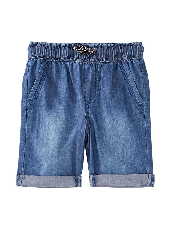 Bermudas vaqueras lisas de chambray para niño JOJOBERMU7 / 20S902T8D25P274