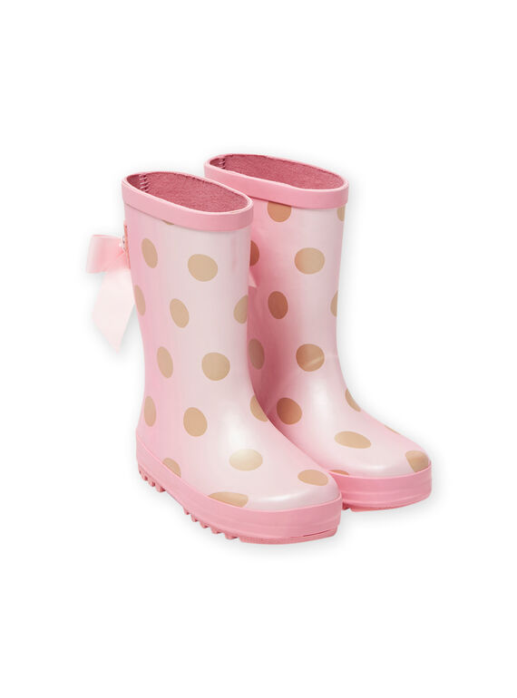 Botas de agua de color rosa de lunares dorados para niña MAPLUIPOIS / 21XK3514D0C321