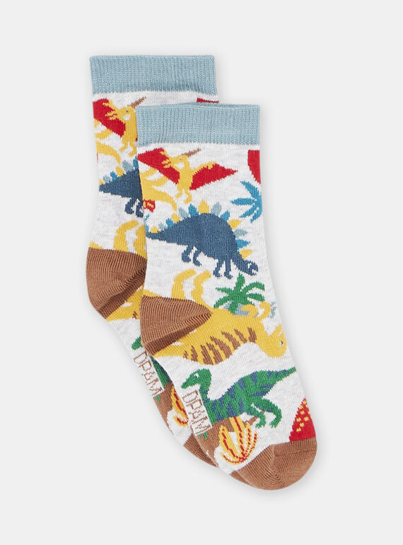 Calcetines grises con estampado de dinosaurios para niño SYOJOCHO2 / 23WI02B4SOQJ922