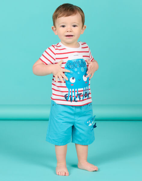Camiseta de manga corta blanca, roja y azul para bebé niño NUFICTI1 / 22SG10U3TMC000