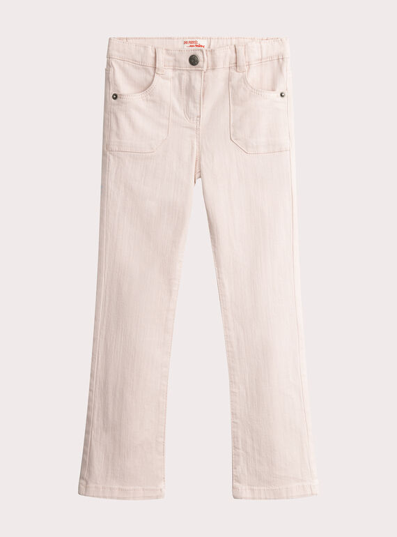 Jeans de mezclilla rosa de corte flare para niña  VAJOPANT1 / 24W901J2PAND329