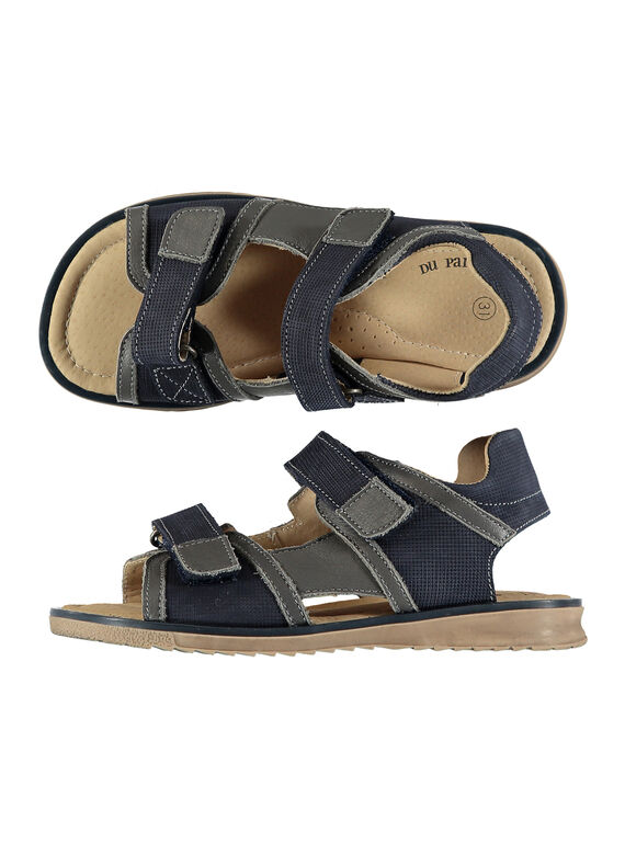 Sandalias bicolor de piel para niño FGSANDBOY / 19SK36C3D0E070