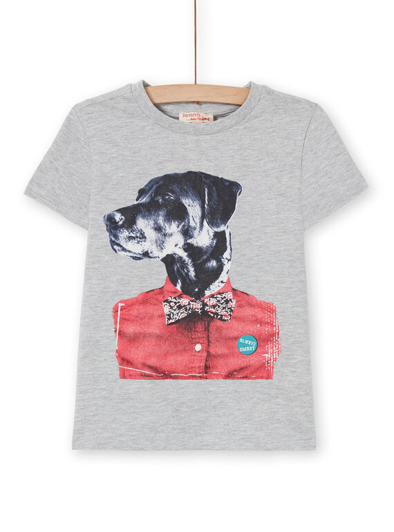 Camiseta de color gris jaspeado de manga corta - Niño LOJOTI2 / 21S90233TMCJ922