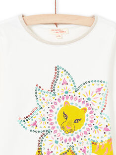 Camiseta de color crudo y amarillo para niña MATUTEE3 / 21W901K1TML001