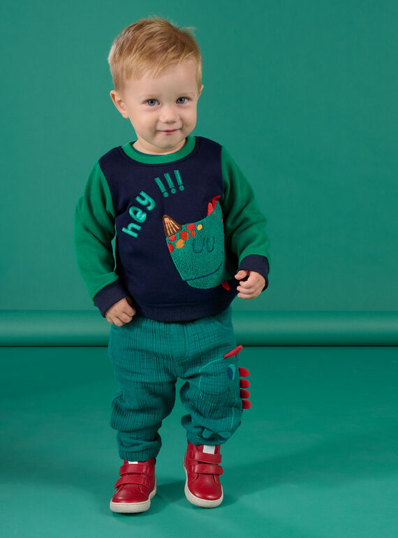 Sudadera azul con dibujo de dinosaurio multitécnica PUPRISWE / 22WG10P1SWEC203