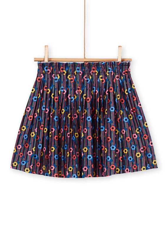 Falda rosa y azul con estampado floral para niña LAHAJUP / 21S901X1JUP070