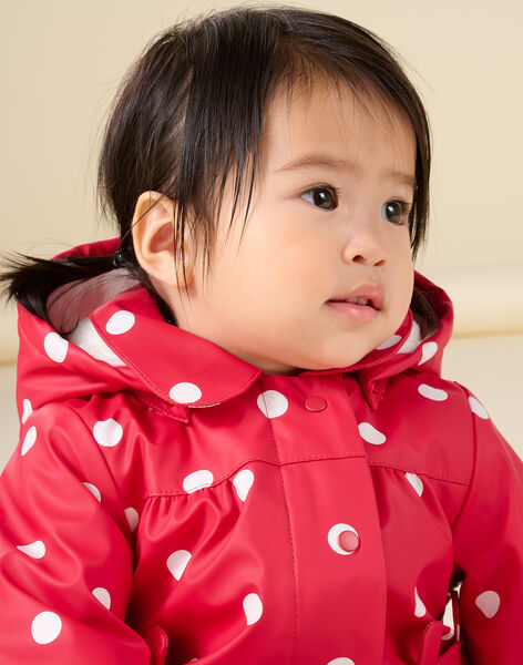 Impermeable con capucha con estampado de lunares 22WG09F1IMP050