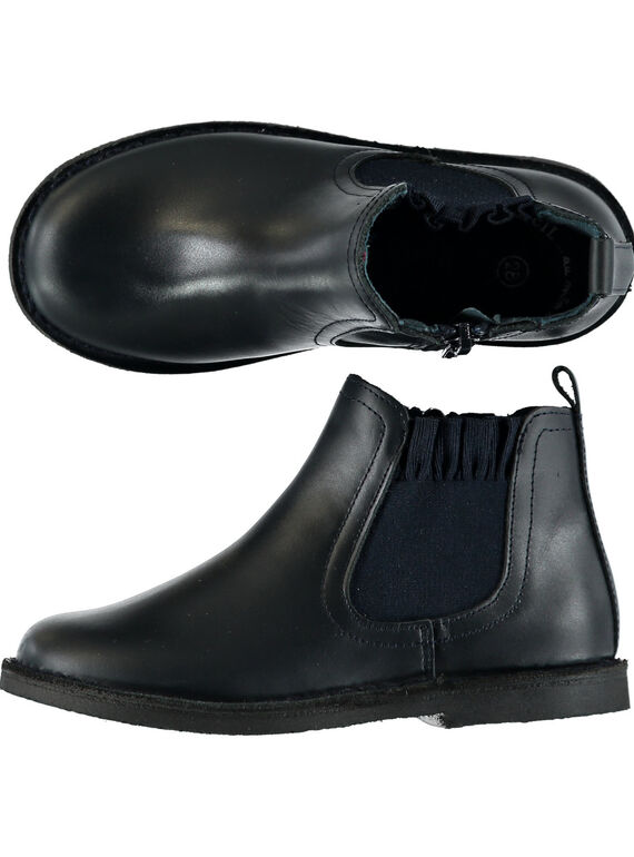 Botas chelsea de piel de color azul marino para niña GFBOOTCHE / 19WK35IAD0D070