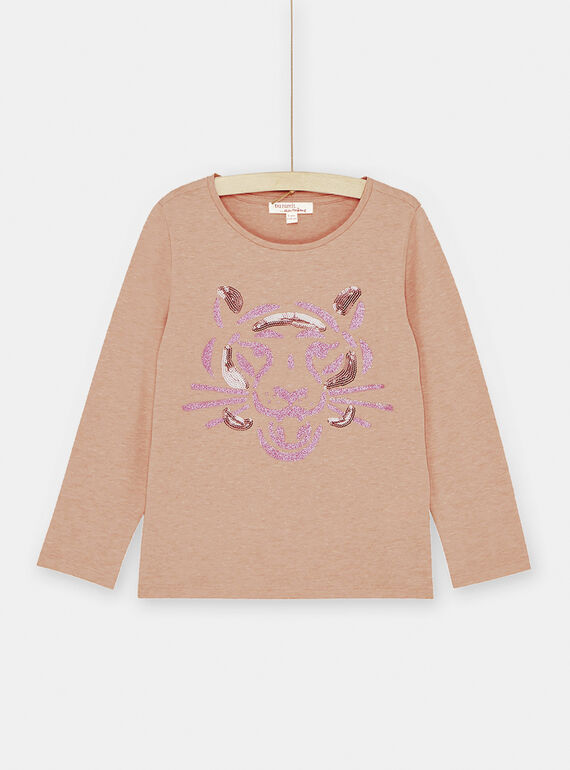 Camiseta rosa con estampado de tigre para niña SAJOYTEE2 / 23W901B1TMLD314