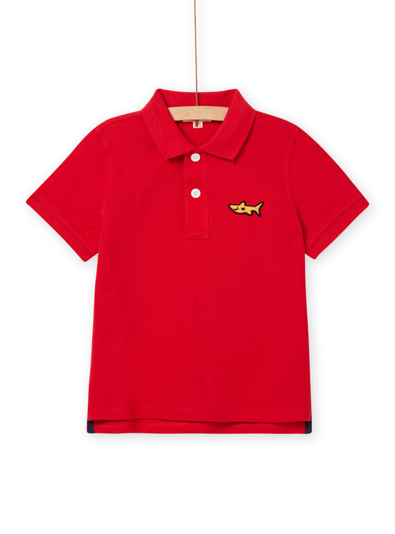 Polo rojo con bordado de tiburón para niño NOJOPOL3 / 22S90265POL050
