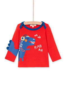 Camiseta roja y azul para bebé niño LUCANTEE1 / 21SG10M1TMLF505