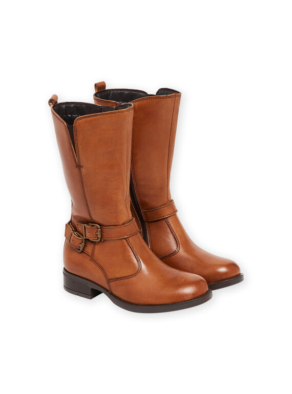 Botas de montar con tira de piel lisa PABOTTCAMEL / 22XK3591D3W804