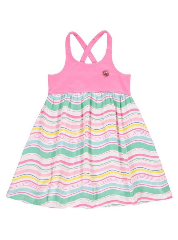 Girls' cotton jersey dress CAMAROB2 / 18S901U5ROB313