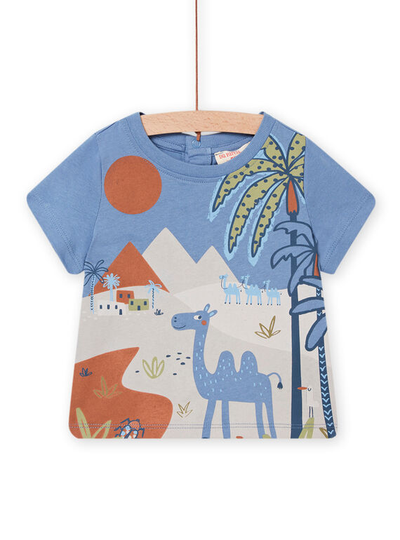 Camiseta de manga azul hielo, para bebé niño NUSANTI3 / 22SG10S2TMC219
