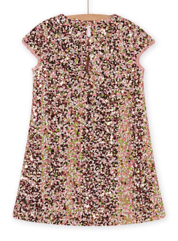 Vestido rosa de lentejuelas para niña MANOROB2 / 21W901Q2ROB303
