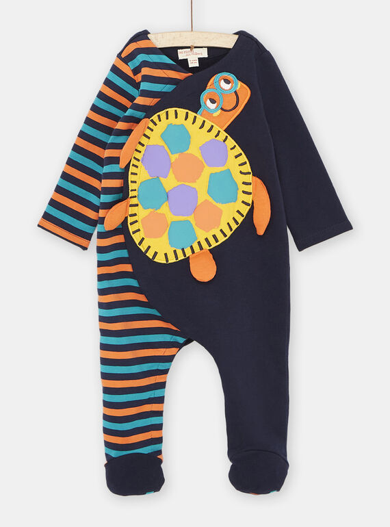 Pelele de color azul oscuro con parche de tortuga para bebé niño SEGAGRETOR / 23WH1434GREC234