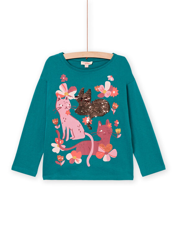 Camiseta de manga larga con estampado de gatos PAPRITEE3 / 22W901P3TMLC217