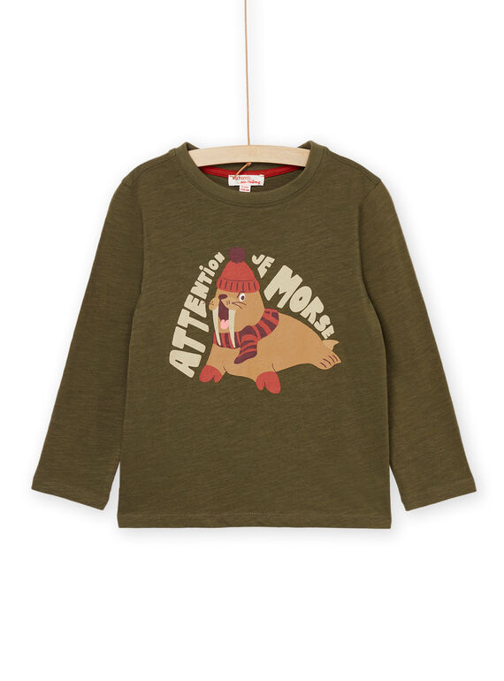 Camiseta con estampado de morsa caqui POJOTEE6 / 22W902C1TML609