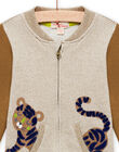 Cárdigan beige jaspeado y marrón con estampado de tigre para bebé niño MUKAGIL / 21WG10I1GIL604
