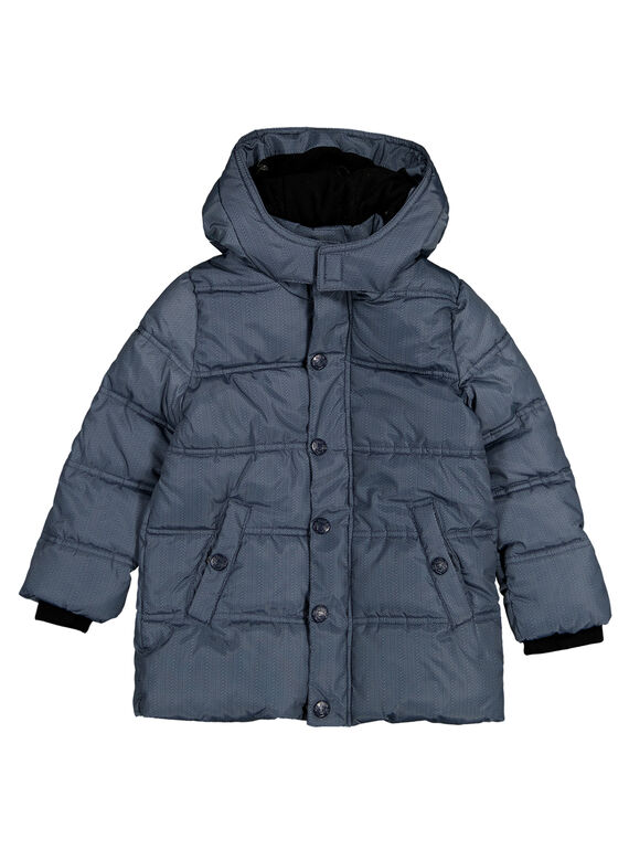 Anorak midi con estampado de color gris con efecto espiguilla GOGRODOU3 / 19W902G6BLOJ926