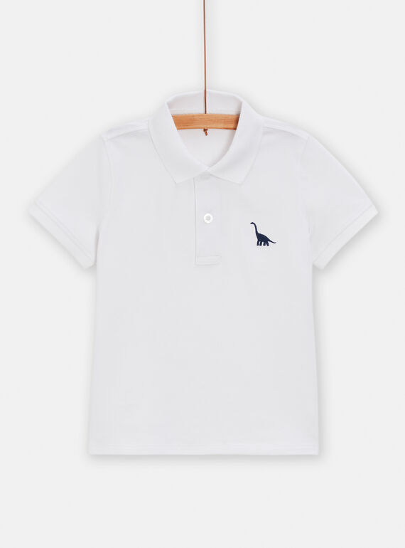 Polo blanco con dinosaurio bordado para niño TOJOPOL3 / 24S90293POL000