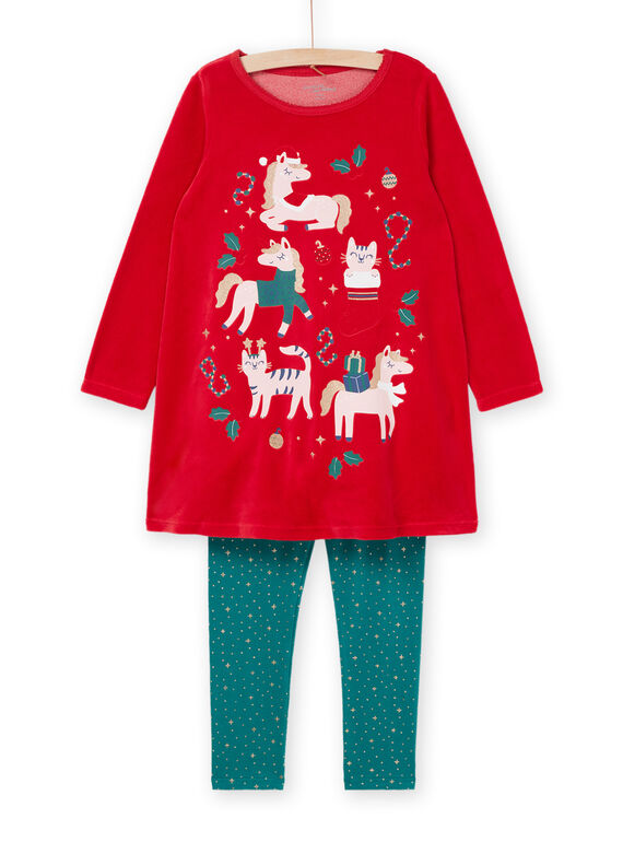 Pijama de Navidad rojo y verde PEFACHUNOE / 22WH1171CHN050